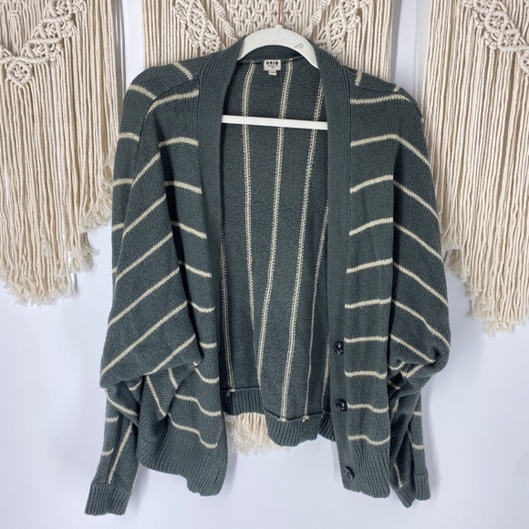 Uniqlo Jackets & Blazers - Uniqlo Grey Knit Striped oversized Cardigan